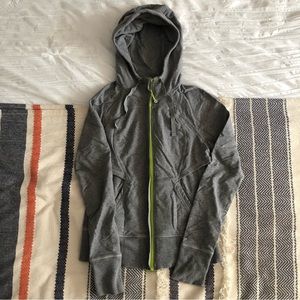Lululemon Gray Hoodie with Lime Green Zipper